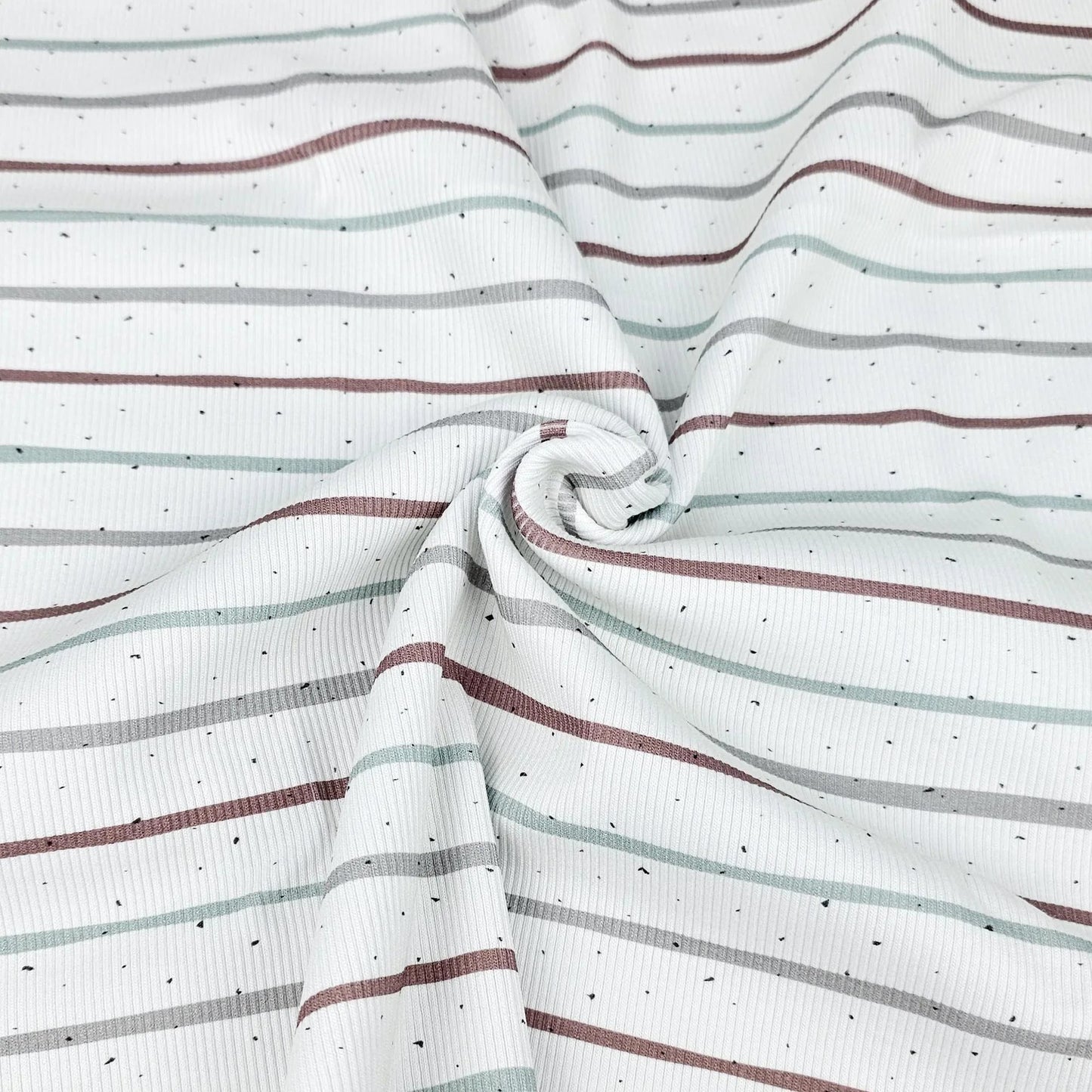 Rib Jersey Konfetti Streifen mintgrün kakao Meterware - elli&else