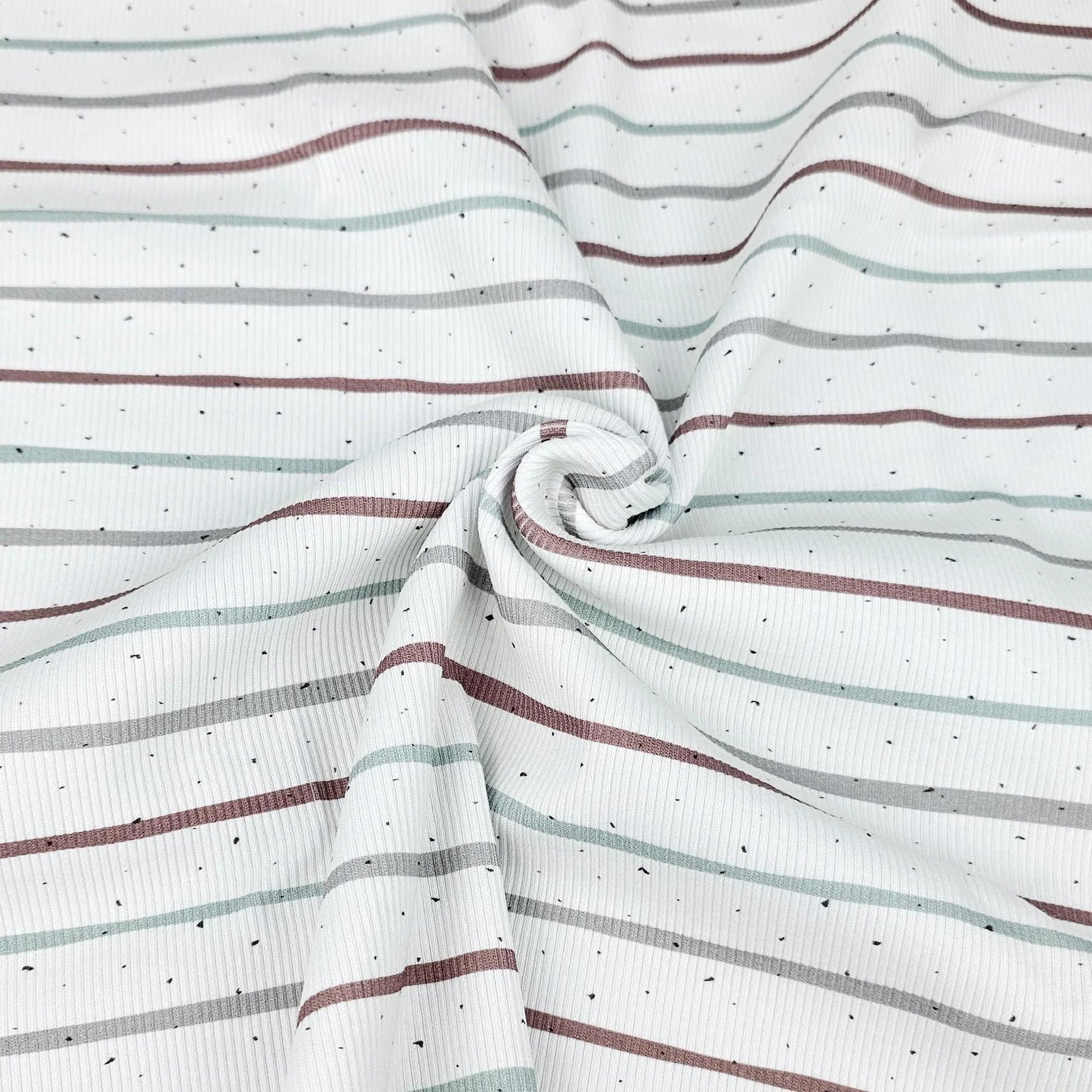 Rib Jersey Konfetti Streifen mintgrün kakao Meterware - elli&else
