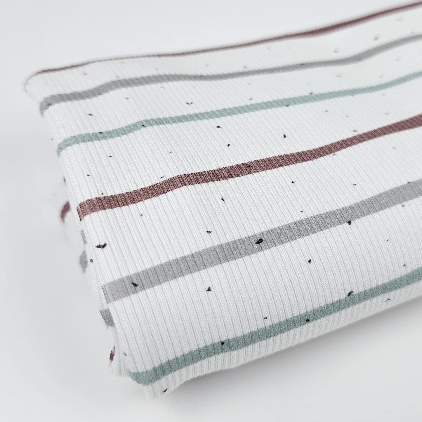 Rib Jersey Konfetti Streifen mintgrün kakao Meterware - elli&else