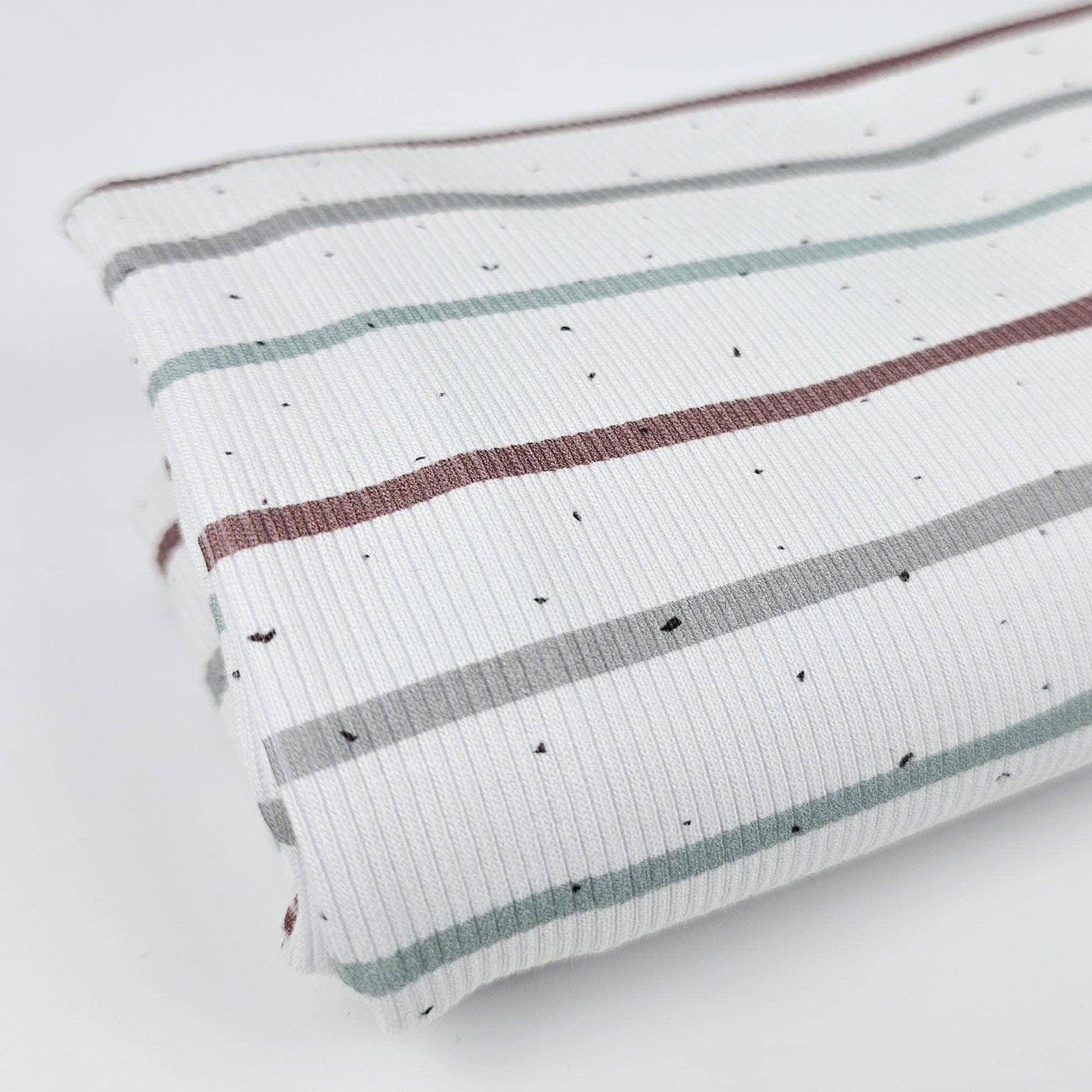 Rib Jersey Konfetti Streifen mintgrün kakao Meterware - elli&else