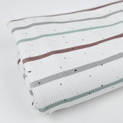 Rib Jersey Konfetti Streifen mintgrün kakao Meterware - elli&else