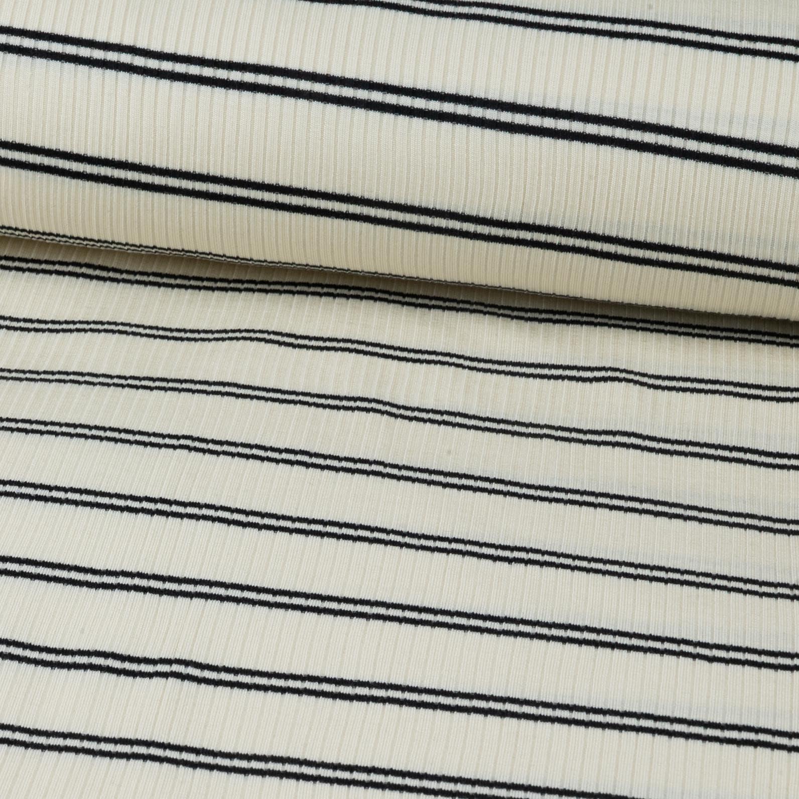 Ribbed Modal-Jersey mit Streifen | meetMilk - Stoff bei elli&else
