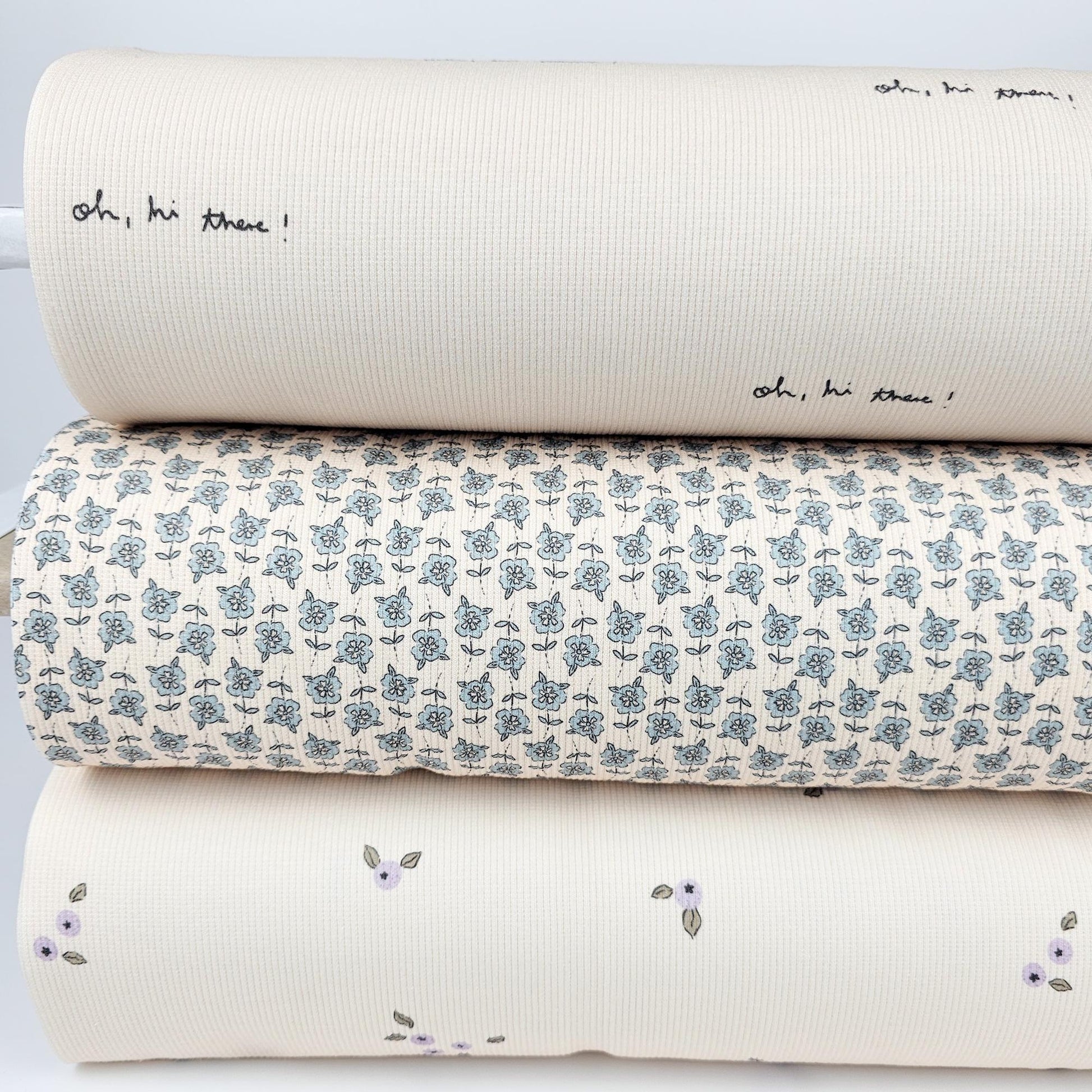 Rippjersey Blue Blossom Meterware - elli&else