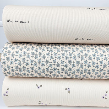 Rippjersey Blue Blossom Meterware - elli&else