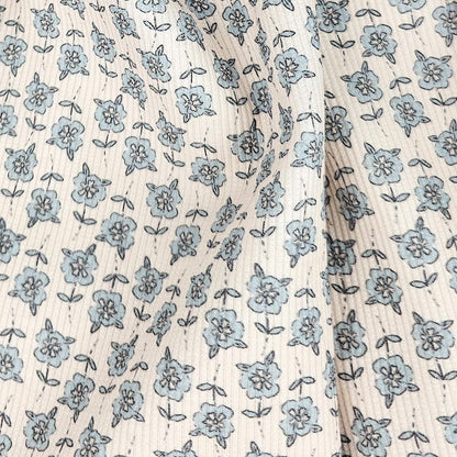 Rippjersey Blue Blossom Meterware - elli&else