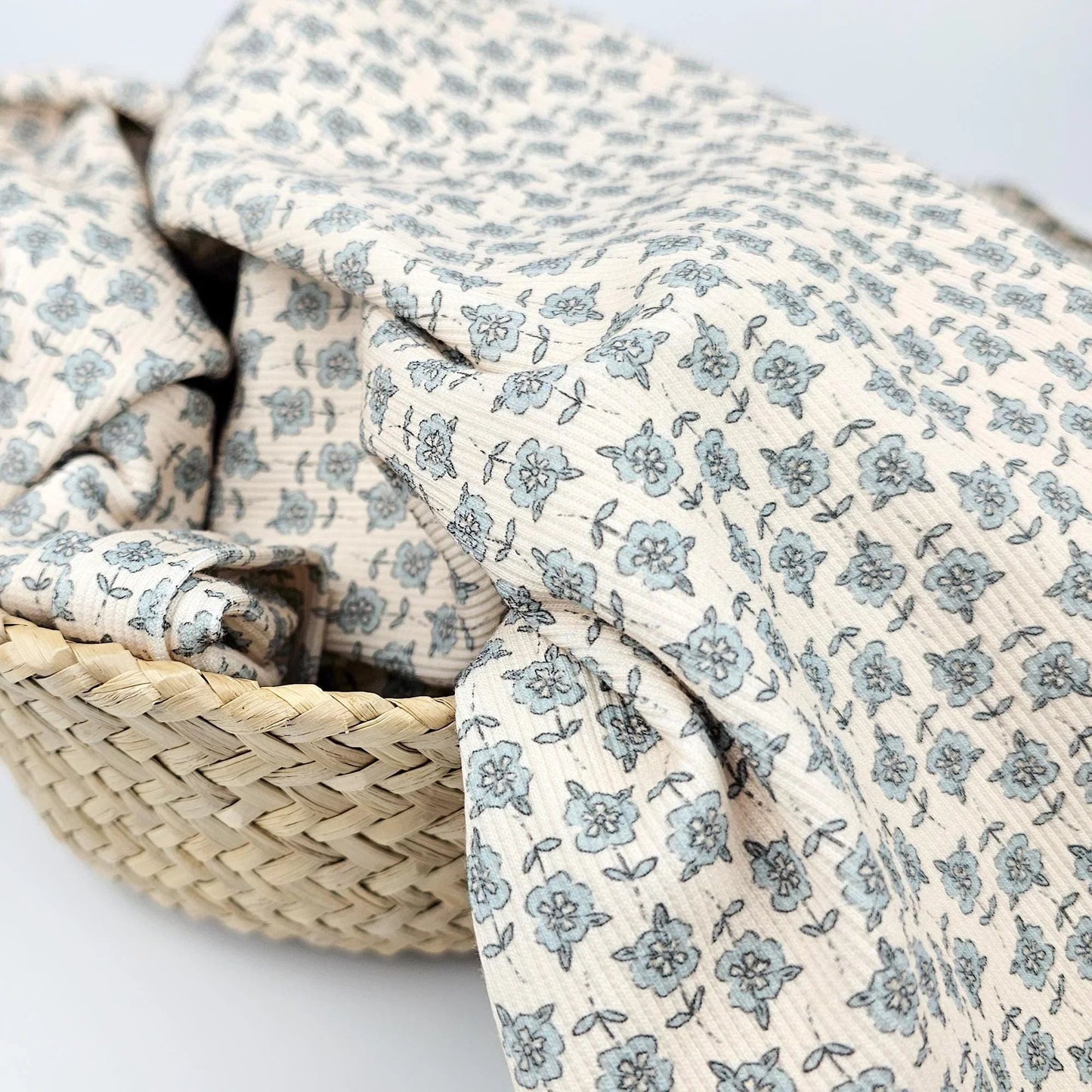 Rippjersey Blue Blossom Meterware - elli&else