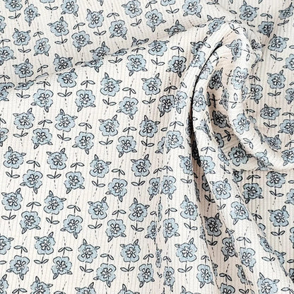 Rippjersey Blue Blossom Meterware - elli&else