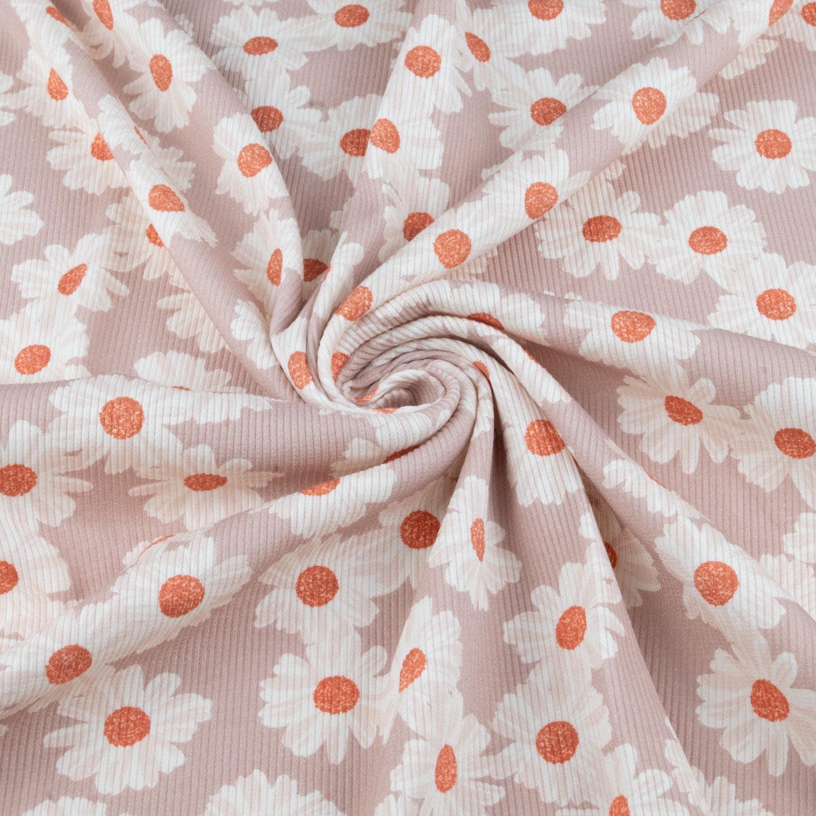 Rippjersey Blumen 'Marigold' von Family Fabrics - Stoff bei elli&else