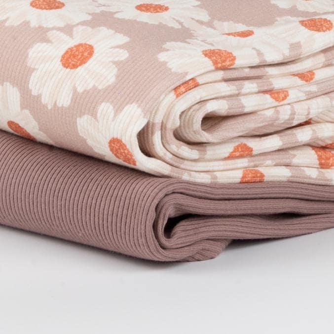 Rippjersey Blumen 'Marigold' von Family Fabrics - Stoff bei elli&else