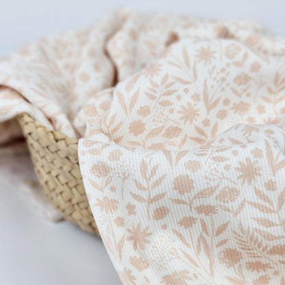 Rippjersey Blumenprint rosé Meterware - elli&else