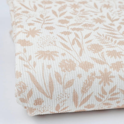 Rippjersey Blumenprint rosé Meterware - elli&else