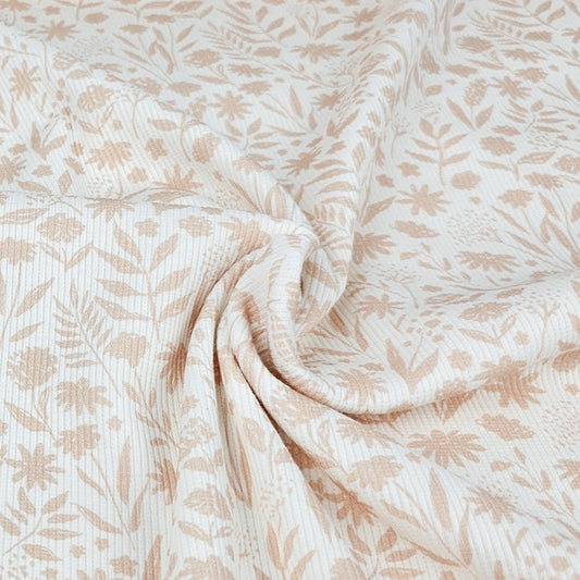 Rippjersey Blumenprint rosé Meterware - elli&else