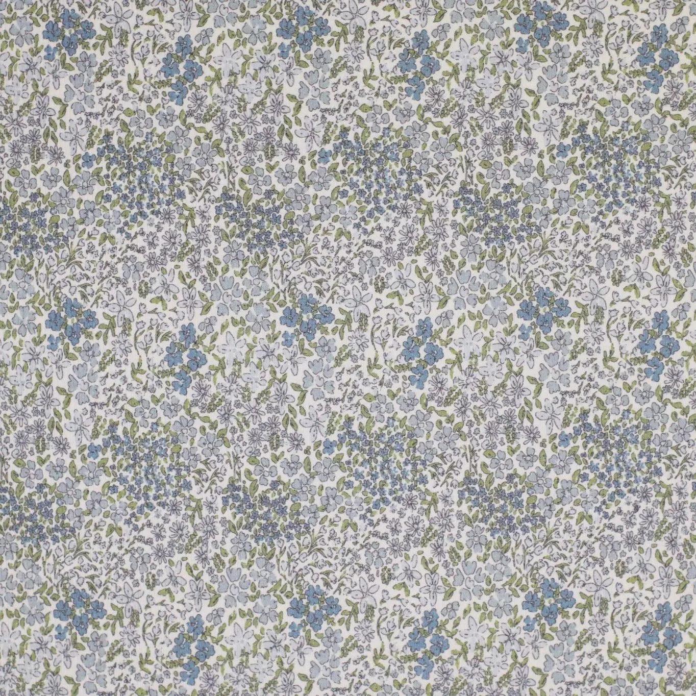 Rippjersey Blüten - Mix blau Meterware - elli&else