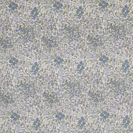 Rippjersey Blüten - Mix blau Meterware - elli&else