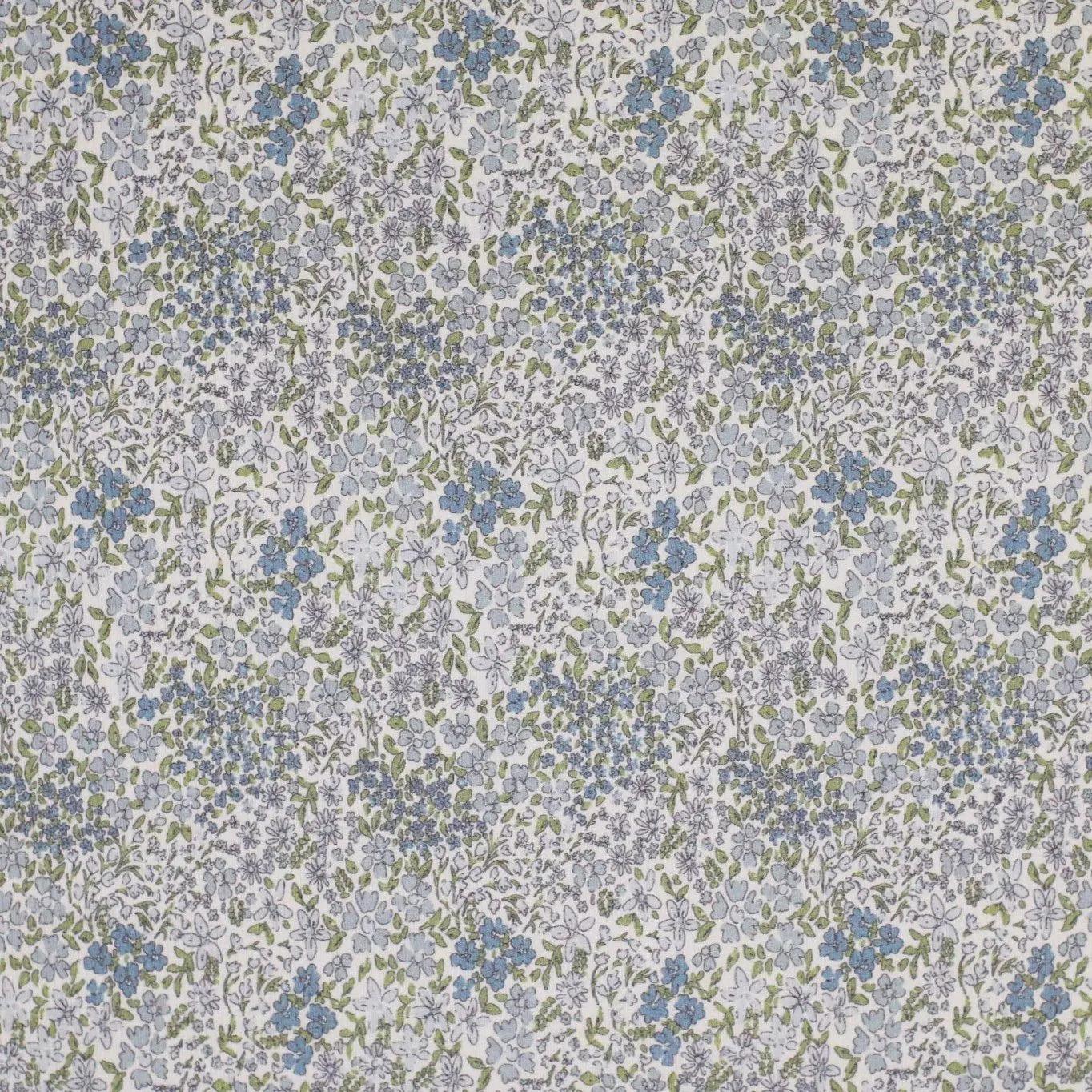 Rippjersey Blüten - Mix blau Meterware - elli&else