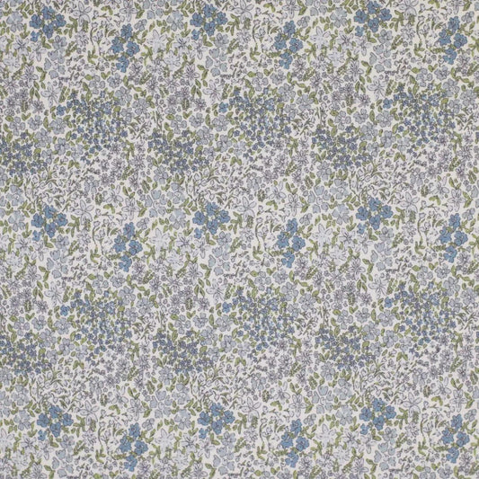 Rippjersey Blüten - Mix blau Meterware - elli&else