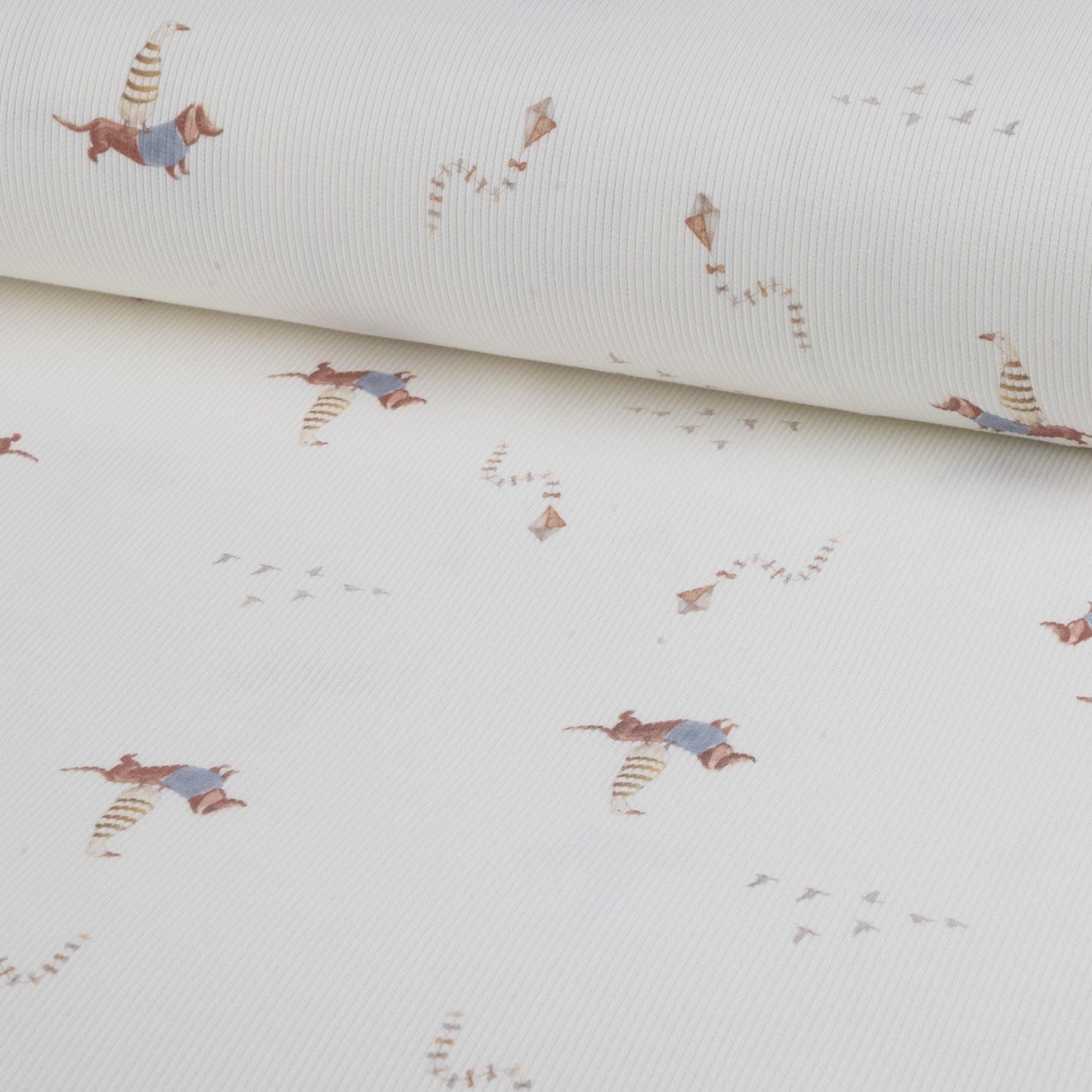 Rippjersey Dackel mit Ente von Family Fabrics - Stoff bei elli&else