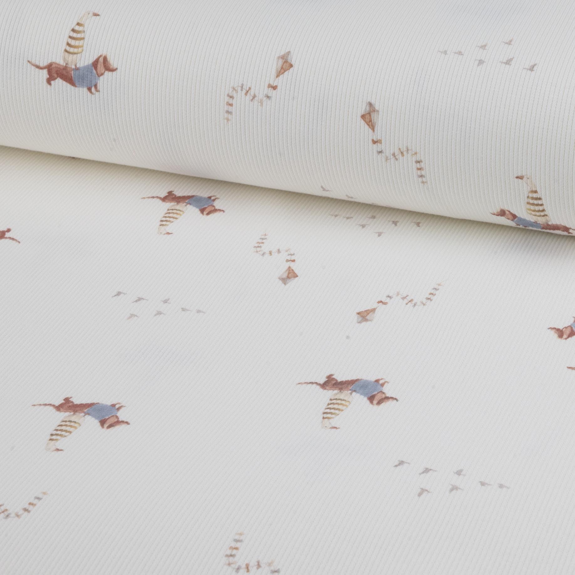 Rippjersey Dackel mit Ente von Family Fabrics - Stoff bei elli&else