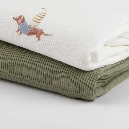 Rippjersey Dackel mit Ente von Family Fabrics - Stoff bei elli&else