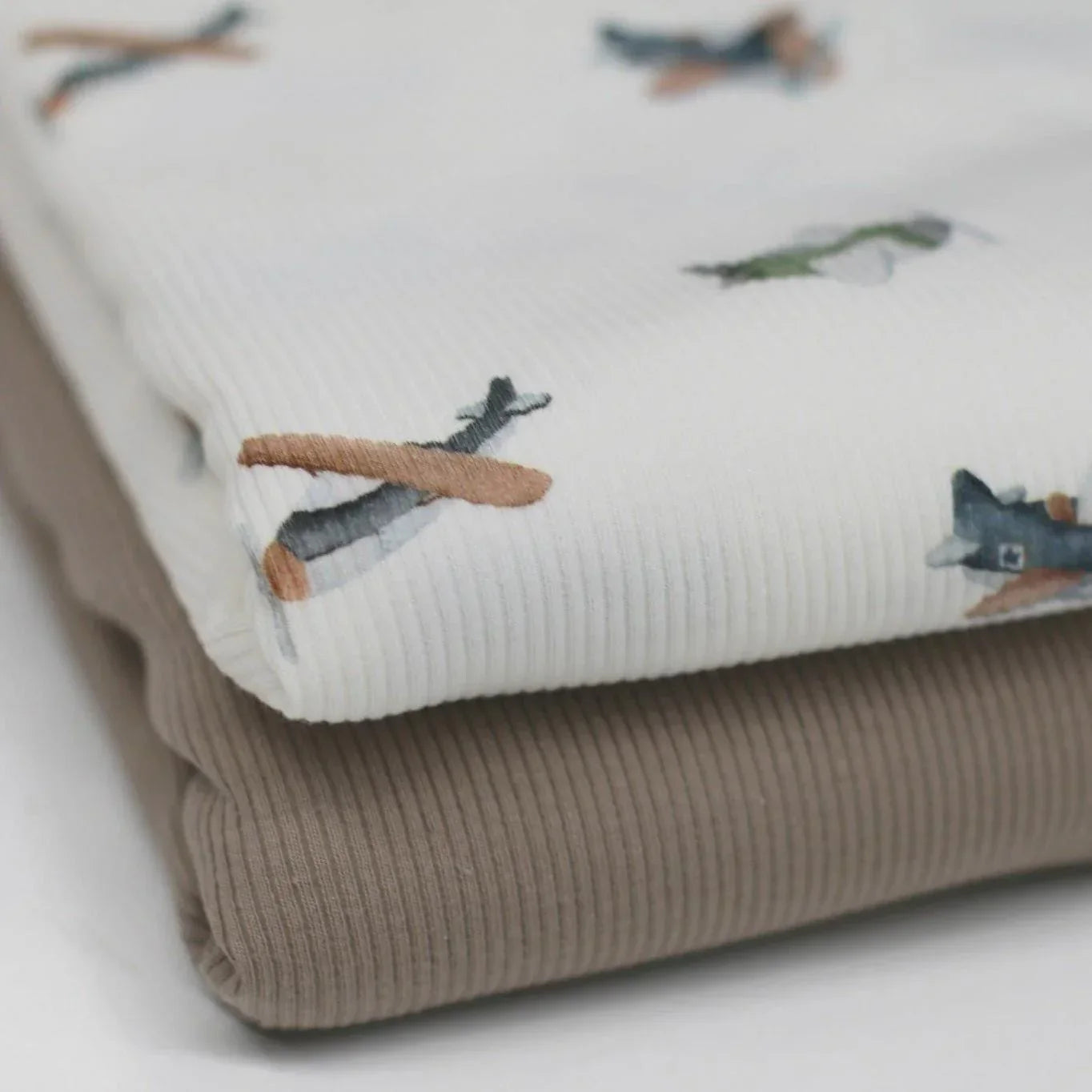 Rippjersey Flugzeuge - Stoff bei elli&else