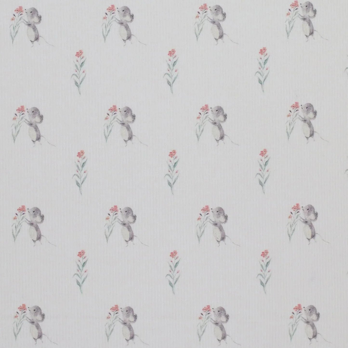Rippjersey Maus mit Blume Meterware - elli&else