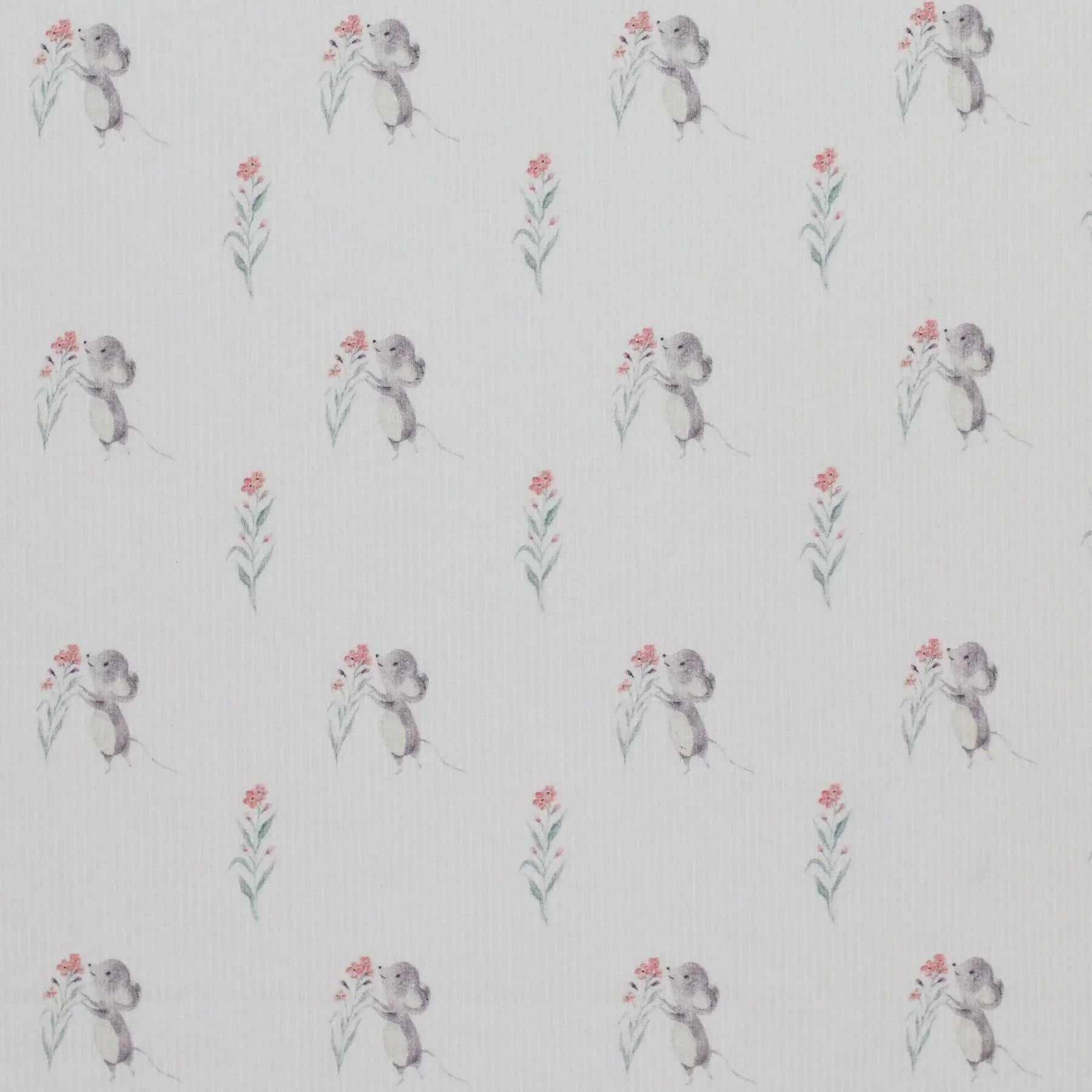 Rippjersey Maus mit Blume Meterware - elli&else