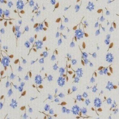 Rippjersey Miniblumen blau Meterware - elli&else