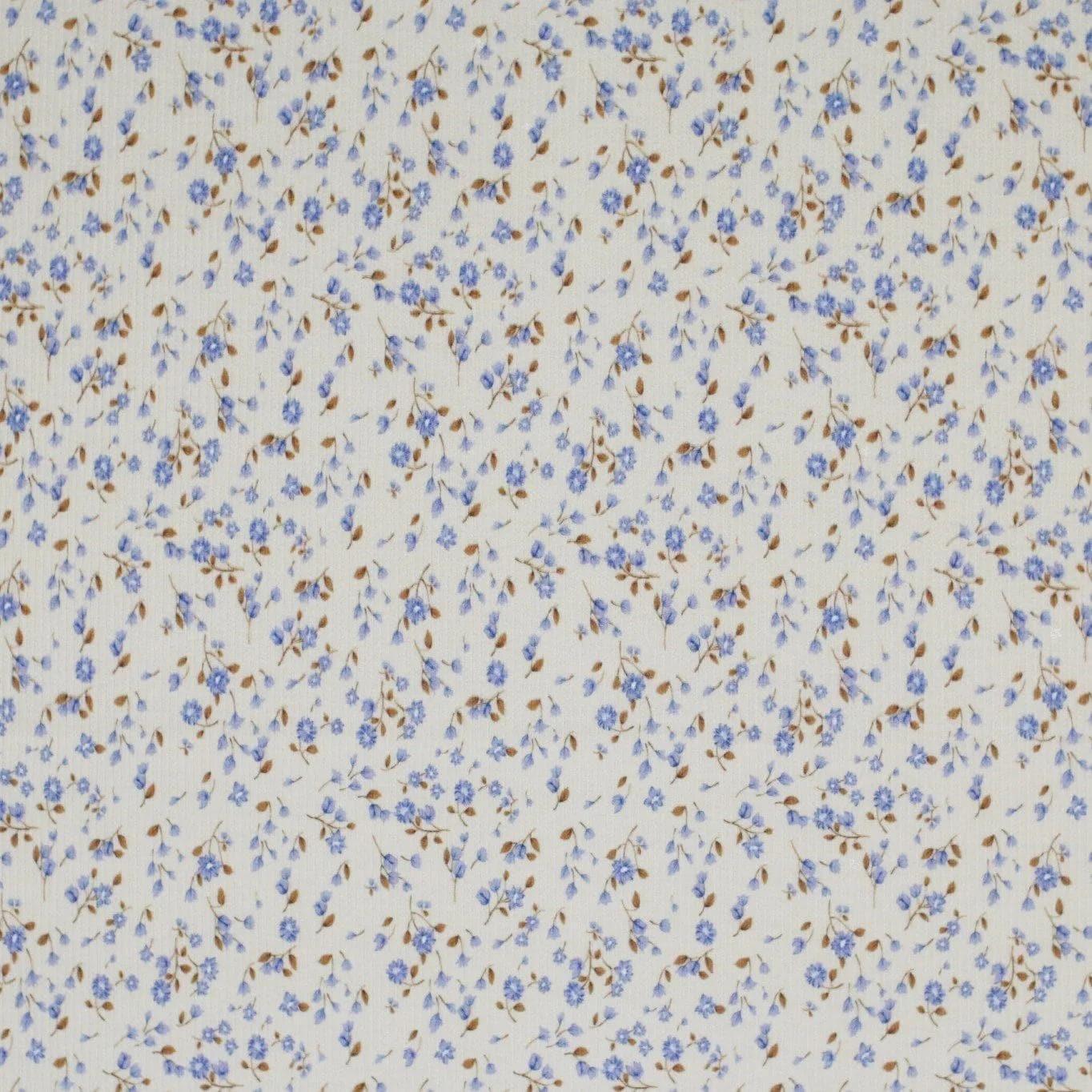 Rippjersey Miniblumen blau Meterware - elli&else