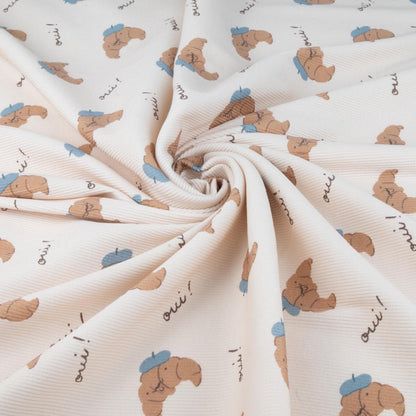 Rippjersey Mr. Croissant von Family Fabrics - Stoff bei elli&else