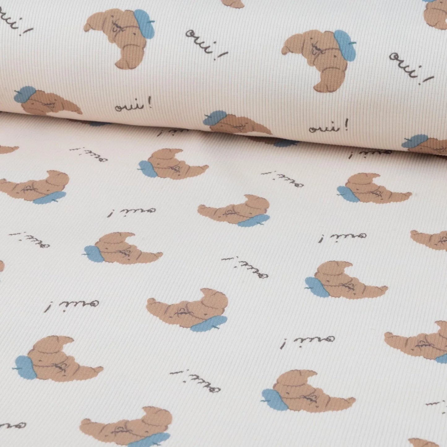 Rippjersey Mr. Croissant von Family Fabrics - Stoff bei elli&else