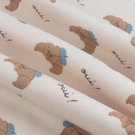 Rippjersey Mr. Croissant von Family Fabrics - Stoff bei elli&else
