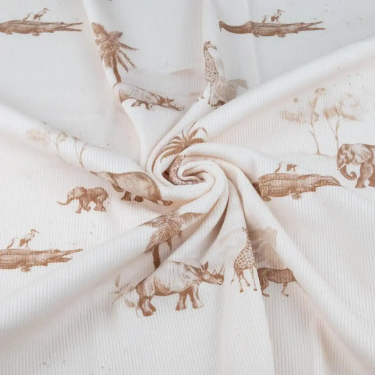 Rippjersey Safari von Family Fabrics - Stoff bei elli&else