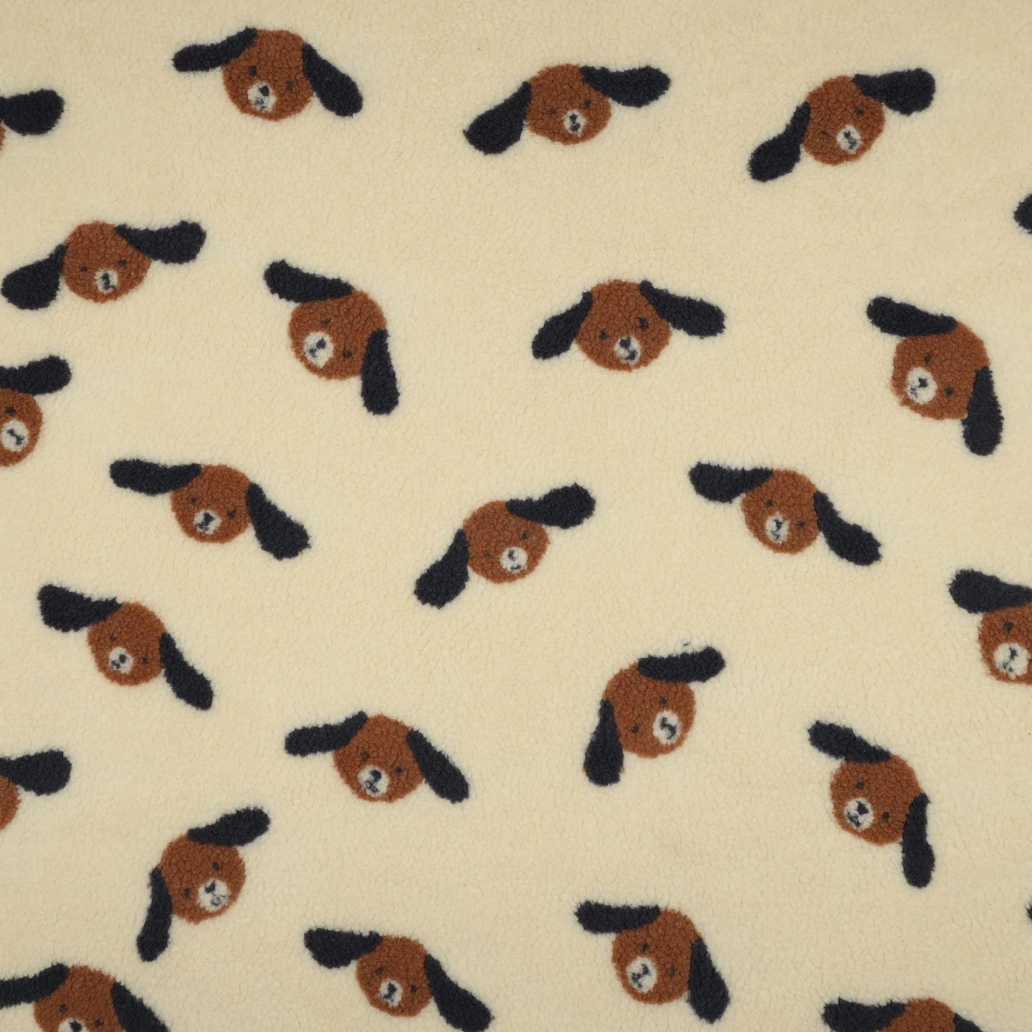 Teddy Stoff creme weiß mit Hunden Meterware - elli&else