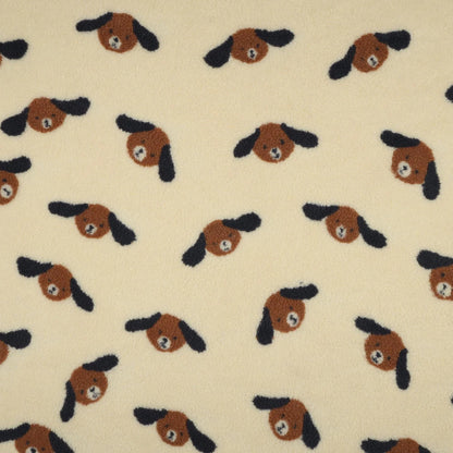 Teddy Stoff creme weiß mit Hunden Meterware - elli&else