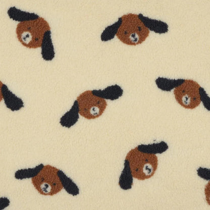 Teddy Stoff creme weiß mit Hunden Meterware - elli&else