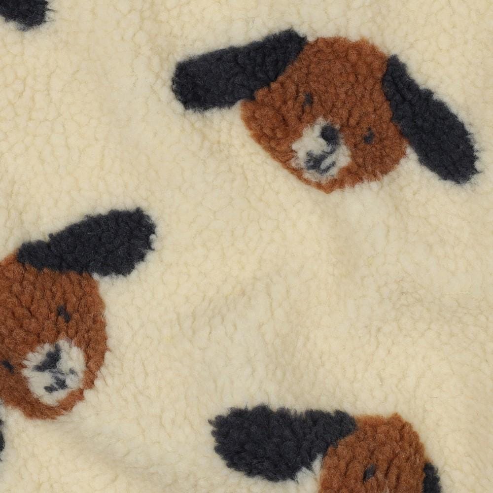 Teddy Stoff creme weiß mit Hunden Meterware - elli&else