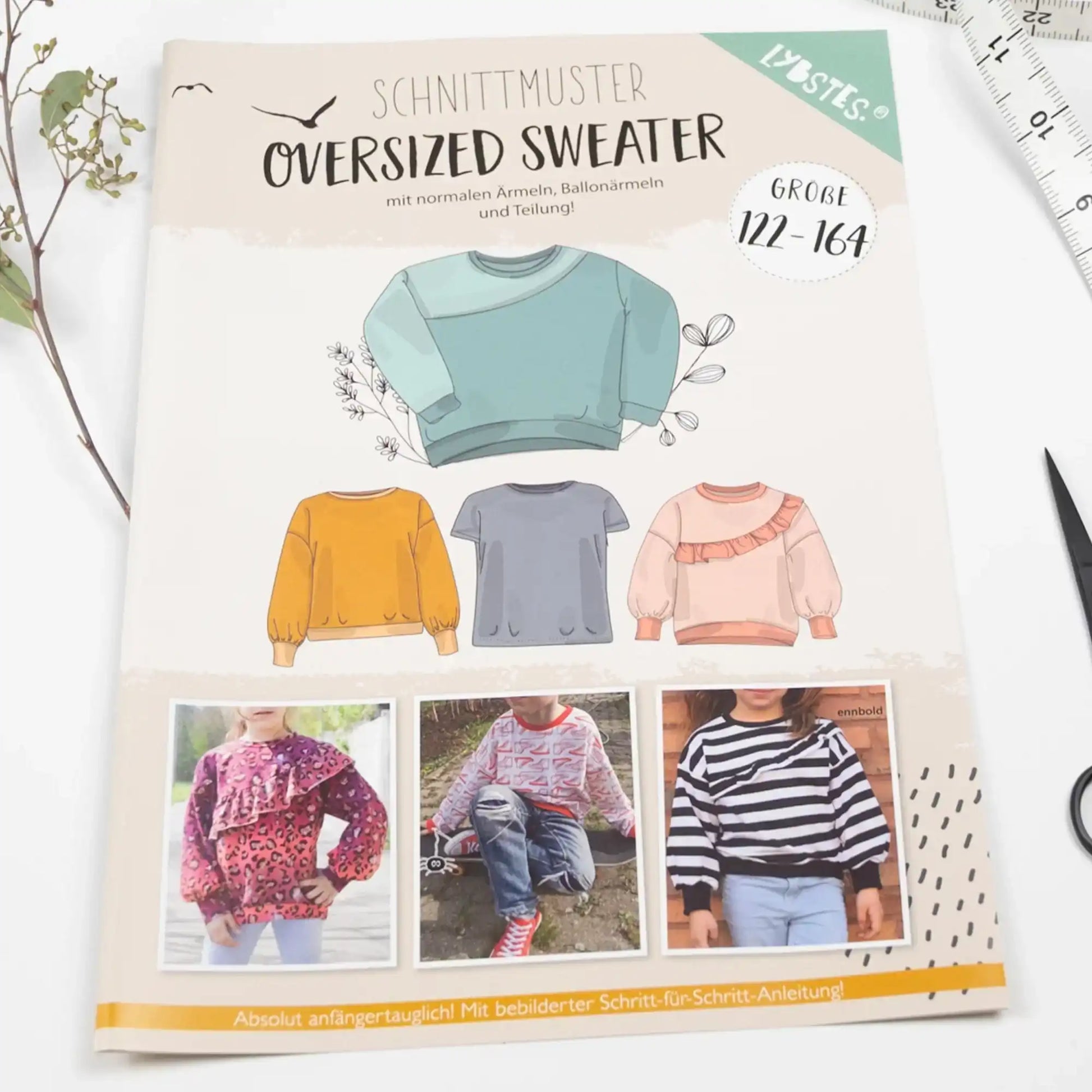 Schnittmuster Oversized Sweater Kids Gr. 122-164 - Stoff bei elli&else