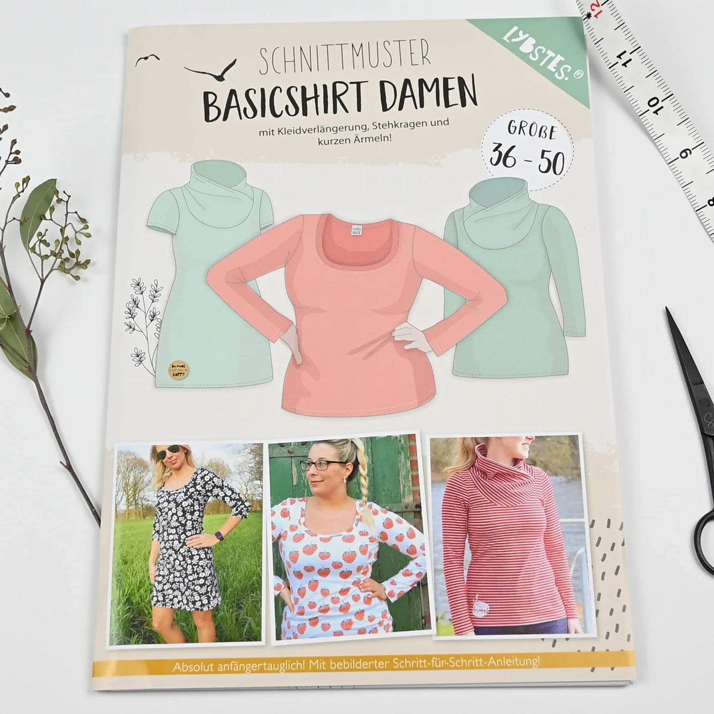 Schnittmuster Basicshirt Damen Gr. 36-50 - Stoff bei elli&else