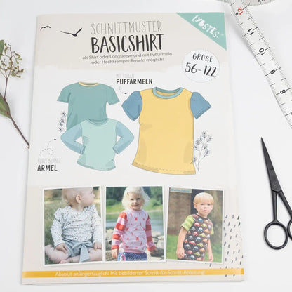 Schnittmuster Basicshirt Gr. 56-116 - Stoff bei elli&else