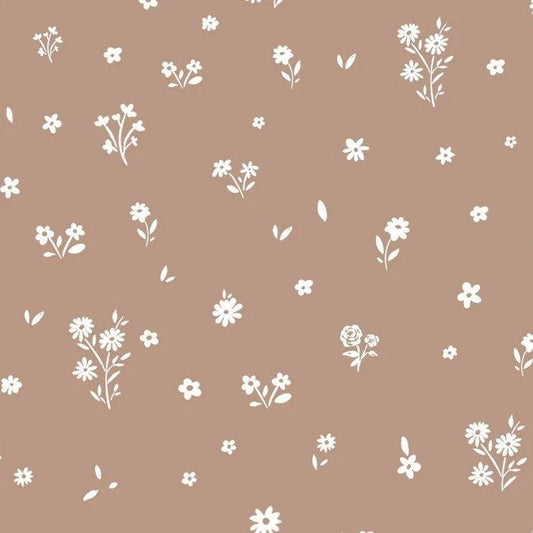 Jersey Marienblumen hellbraun von Family Fabrics - elli&else