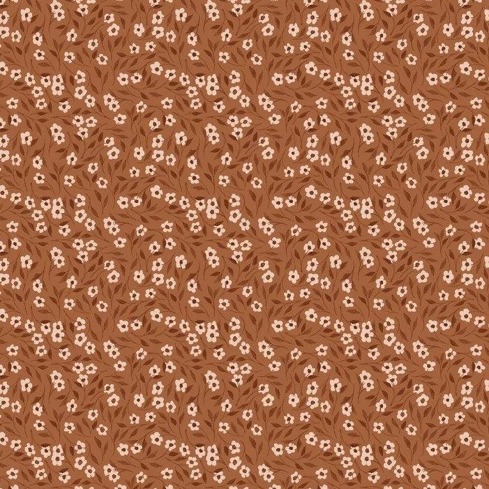 Jersey petit fleur pecannuss braun von Family Fabrics - elli&else