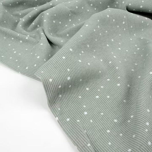 Bio Rib Jersey Konfetti Dots salbei von Tygdrömmar - elli&else