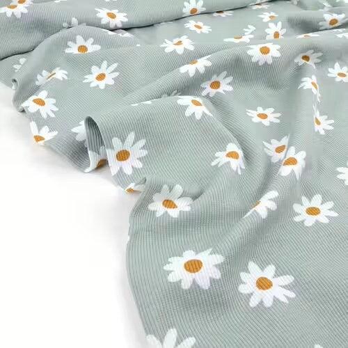 Bio Rib Jersey Daisy salbei von Tygdrömmar - elli&else