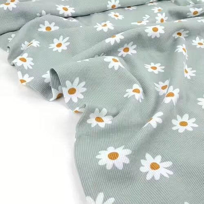 Bio Rib Jersey Daisy salbei von Tygdrömmar - elli&else