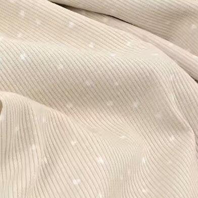 Bio Rib Jersey Konfetti Dots beige von Tygdrömmar - elli&else