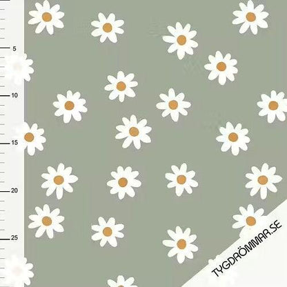 Bio Rib Jersey Daisy salbei von Tygdrömmar - elli&else