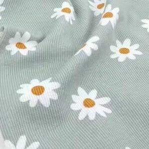 Bio Rib Jersey Daisy salbei von Tygdrömmar - elli&else