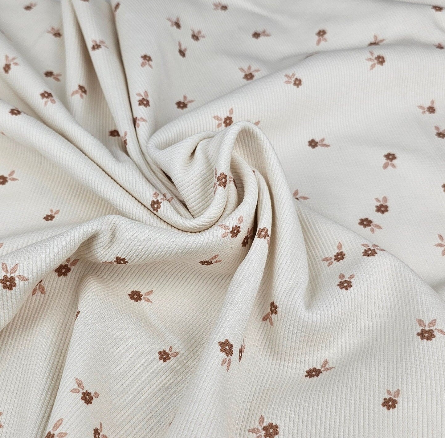 Rib Jersey Fine Fleurs von Family Fabrics