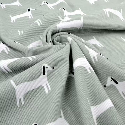 Bio Rib Jersey Hunde salbei von Tygdrömmar - elli&else